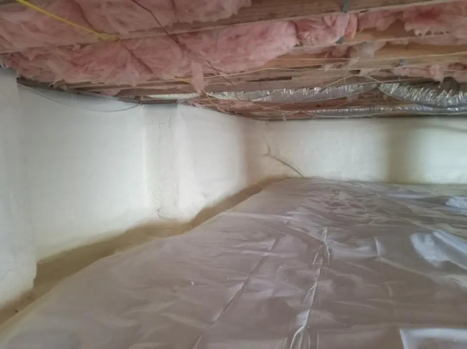 Crawl space encapsulation with closed-cell spray foam for Attic Insulation in Ludington